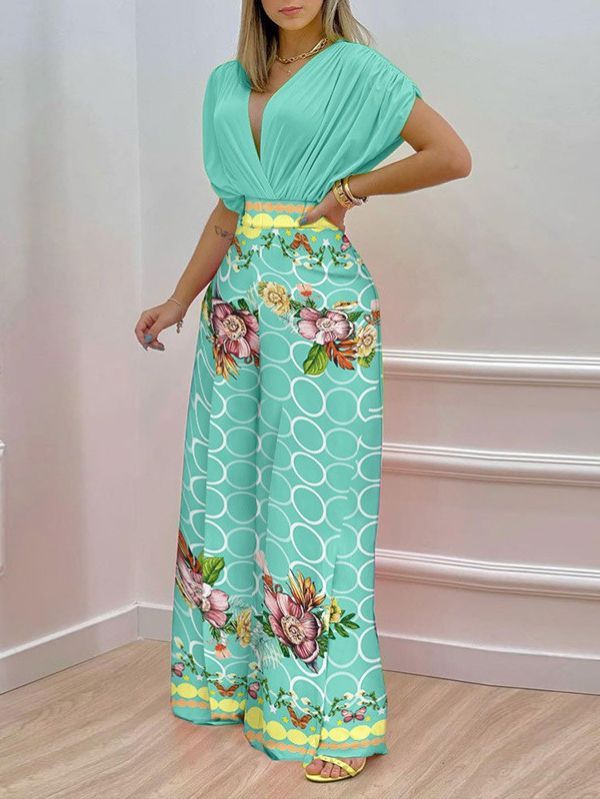 Conjunto Feminino Calça E Blusa Verde Floral Laura - Compre Agora Online