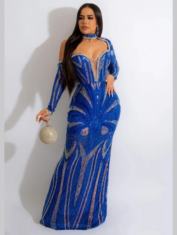 Vestido Azul Royal Assimétrico Thaine - Compre Agora Online